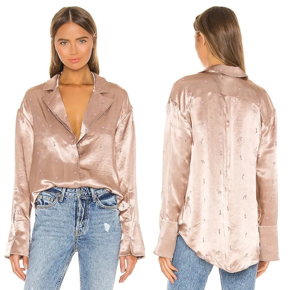 GRLFRND | NWT Pin Up Girl Blouse in Blush Nude Small